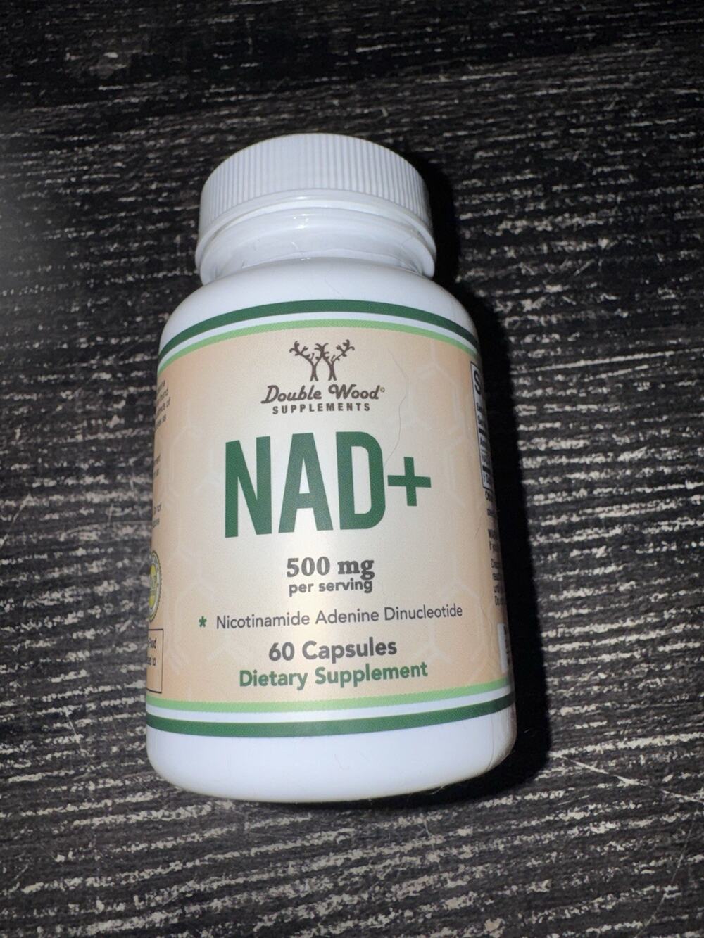 Double Wood NAD+ 500mg 60 Capsules – 95% Pure, Vegan Non-GMO